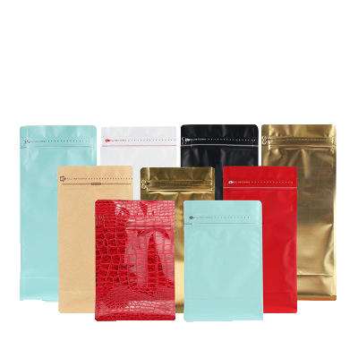 Printed Flat Bottom Coffee Packaging Pouch With Valve Zip Lock