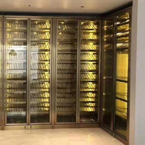 Light Luxury Stainless Steel Wine Cabinet Partition For Restaurant