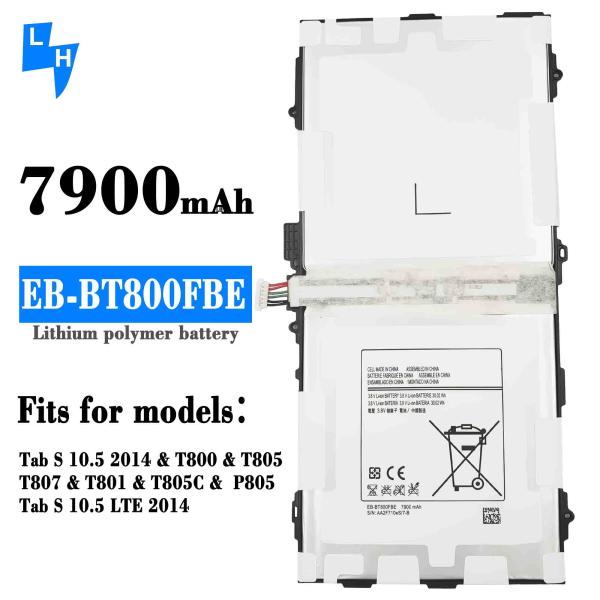 Аккумулятор планшета EB-BT800FBE мощностью 7900 мАч для Samsung Galaxy Tab T800 T805 T807 T801 T805C