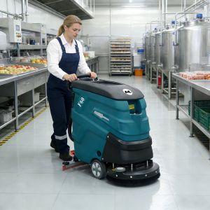 Lithium/Gel Battery Walk Behind Floor Scrubber, 400W Suction Motor for Industrial Use