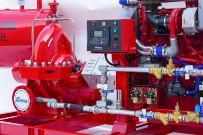 Motor diesel do caso da separação do fogo do nanômetro - a bomba de fogo conduzida ajustou-se horizontal para a luta contra o incêndio