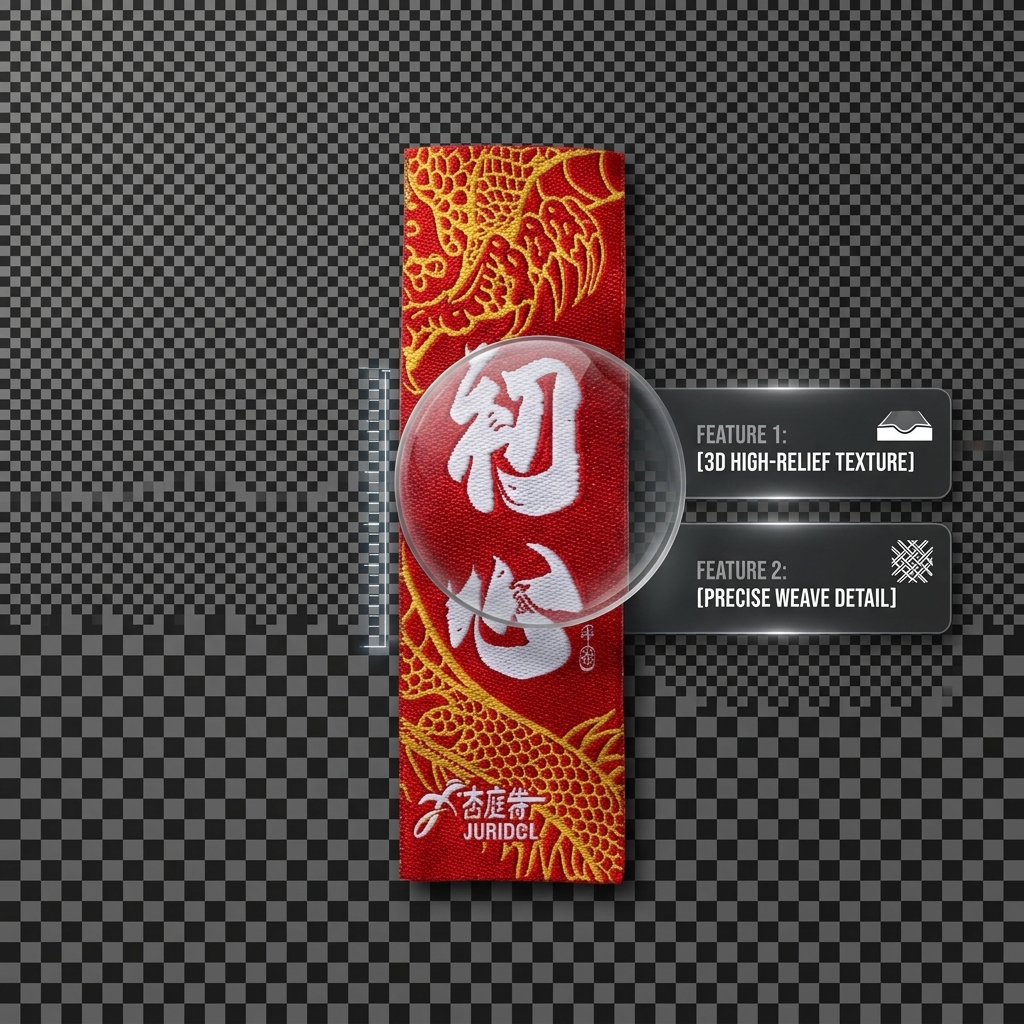 3D Raised High Relief Woven Clothing Labels Textured Garment Tags Custom Logo Branding Apparel