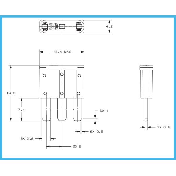 15a лезвие автомобиля BFSL-3 3 Termianl PA66 автоматическое сплавляет разрывную мощность