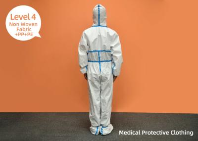 PE PP Non - Woven Fabric Protective Gowns Isolation Level 4 Disposable