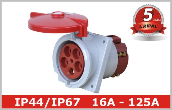 CEE Flanged Industrial Electrical Straight or Angled Flush Mounted Sockets/Receptacle IP44/IP67 Standard16A,32A,63A,125A