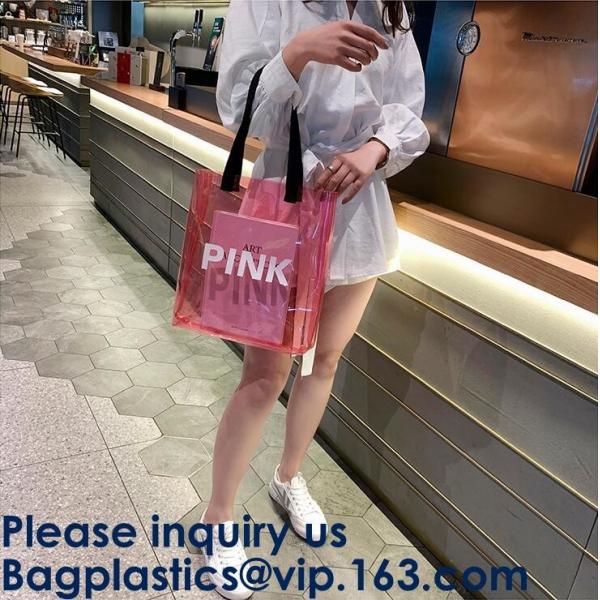 Clear Shopping Bag PVC Handbag Fashion Big Bags Jelly Package Large Transparent Tote Bag Shoulder Bag Leisure Beach Bag