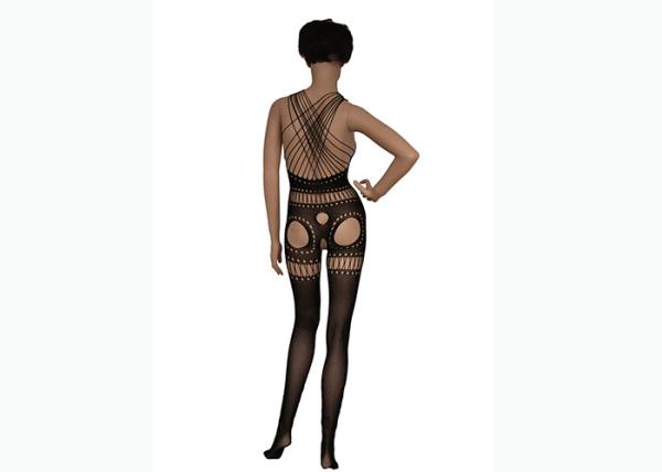 Seamless Sexy Full Body Fishnet Stocking Half Shoulder And V - Neck Style