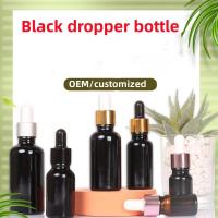 5ml 10ml 20ml 30ml 50ml Empty Black Glass Essential Oil Bottles with Dropper Boston Round Lotion Serum Pump bottle