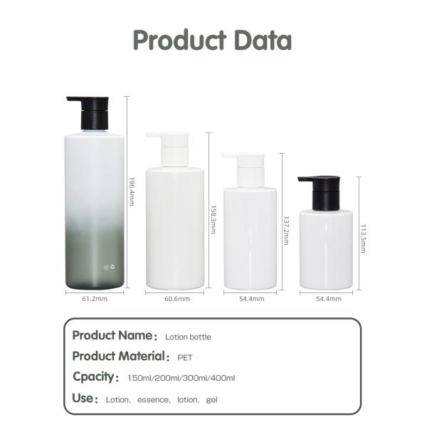 Injection Molding Matte Lotion Pump Bottle PCR PET For Skin Care 150ml 200ml 400ml