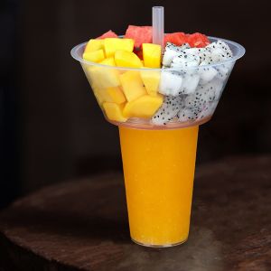 Tazas de plástico transparentes de una sola vez