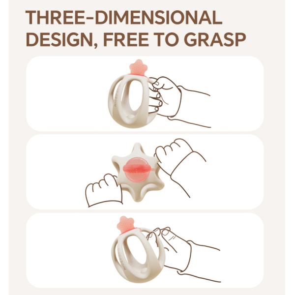 NICEPAPA EXPLORES 100% Силиконовый детский зуб с чувствительными успокаивающими средствами для детей (розовый)
