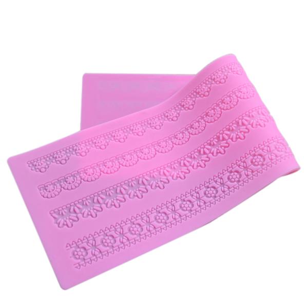 OEM / ODM Silicone Cute Cake Lace Mat , Silicone Lace Mats For Cake
