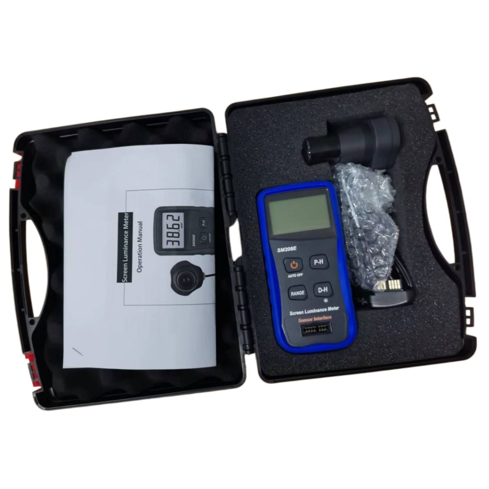 SM208E Screen Brightness Meter with 0.01~39990 CD/M² Measure Range, Silicon Photocell Detector, and High-definition LCD Display