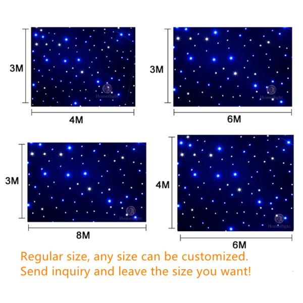 4*6M Blue And White LED Star Curtain Backdrop For Night Club LED Curtain Light Cloth