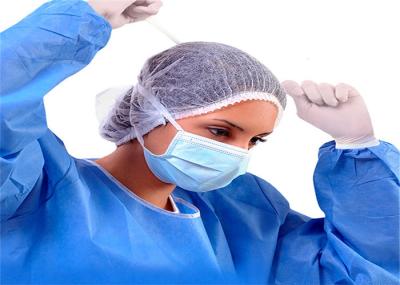 Sterile  Disposable Face Mask Surgical Use  With Straps Eco Friendly Blue
