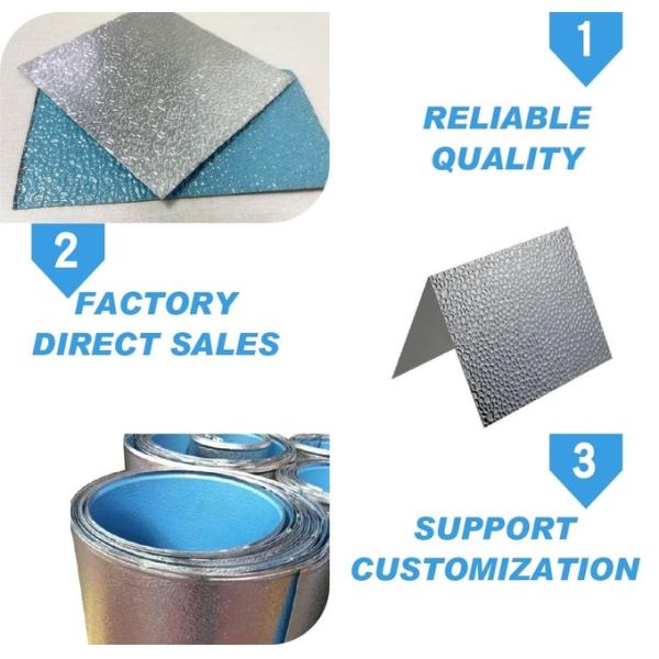 Mirror Reflective Aluminum Sheets Stucco Hammer Pebble Embossed 200mm