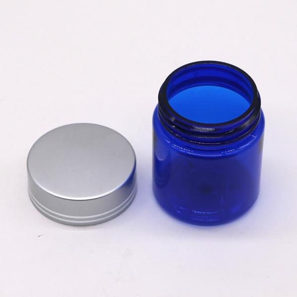 Refillable 40ml/1.3oz PET Pill Capsule Fish Oil Bottle with Silver Aluminum Screw Cap