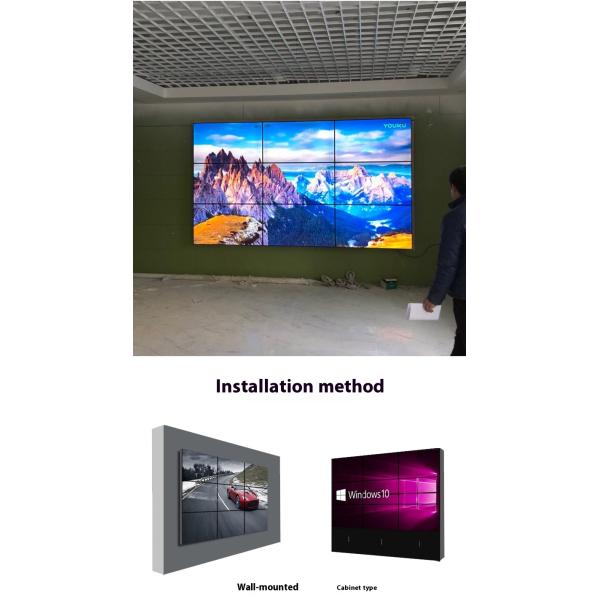 55 Inch Indoor Floor Standing hd Lcd Display 3x3 3x4 4x4 Multi Screen Splicing Lcd Video Wall