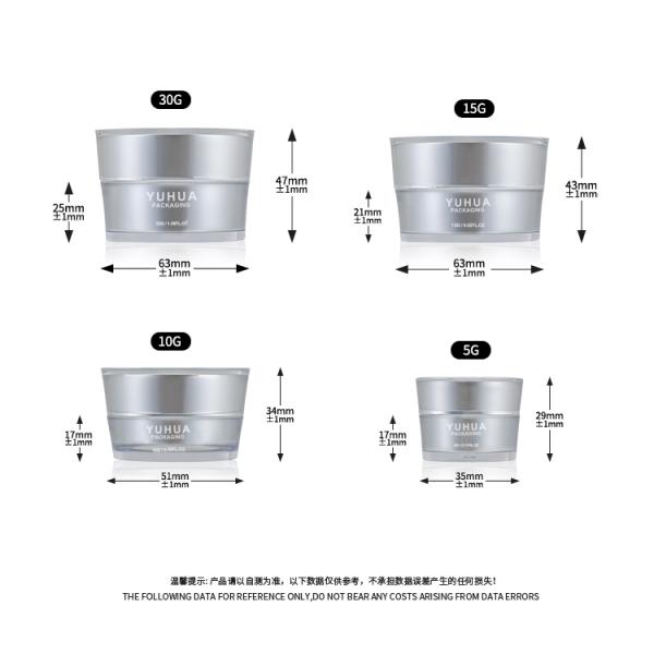Multi Coloured Acrylic Cosmetic Jars For Skin Care Facial Cream 5G-30G