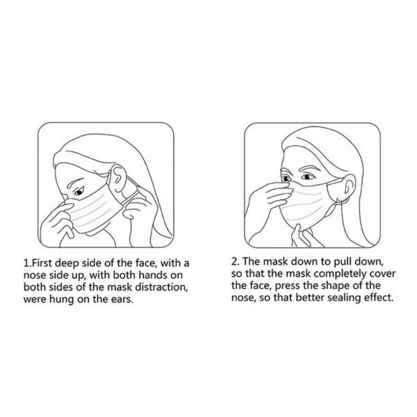 Daily Necessary Breathing Non Woven Face Mask 3 Ply 17.5x9.5cm Blue / Green