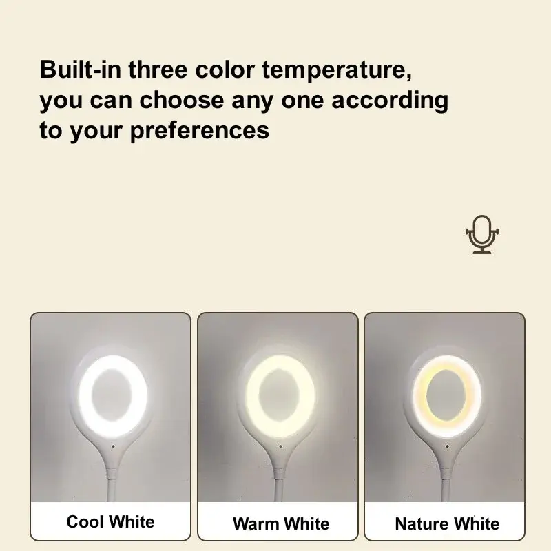 Offline voice control,Three color temperature adjustment,USB portable smart desk lamp (desk/bedside/reading/camping)