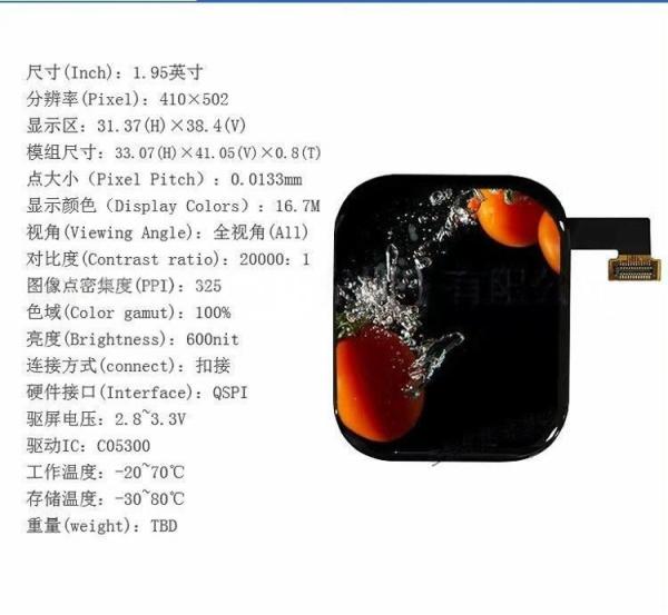 1.95 Inch 410x502 Fully Laminated Touch Screen High Resolution Oled Display