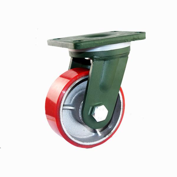 4/5/6/8inch Heavy Duty 1 Ton Red PU Wheel Iron Core Caster Wheel with Rotating Wheel