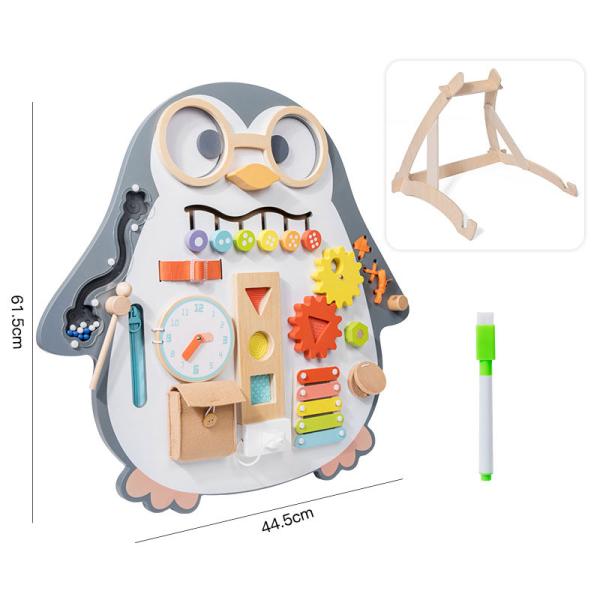 Penguin Busy Board Vertical Double-Sided Painting Puzzle Toy for Kids Learning Function