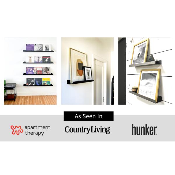 Estantes flotantes montados en la pared, pantallas de acero ancho, alfombras, gran bastidor de almacenamiento para habitación/cocina/oficina