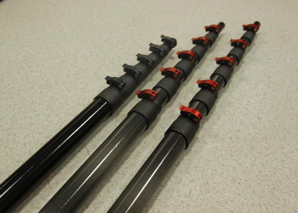 45ft Reach Carbon Fiber Telescopic Pole For Windows Cleaning Strong Clamp