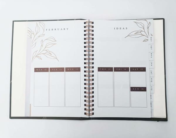 Hide Spiral Hardcover Notebook Printing Weekly Planner With 80 Sheets Inner Pages