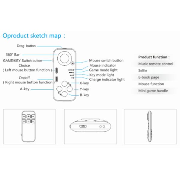 Wireless Remote Joystick Controller , IOS Bluetooth Android Gamepad Smart Phone