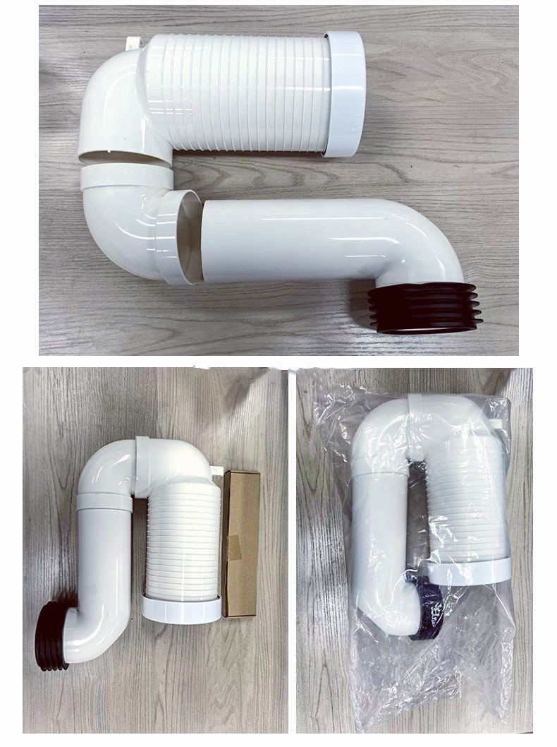 White PVC Bathroom Pipe Connector Type Toilet Accessory Toilet Sitting Basin Pipe