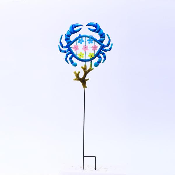Animal Crab Metal Yard Ornaments For Home Decoration Easy Installation