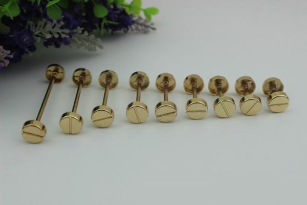Custom metal accessories light gold various size handbag rivets and  bottom nails