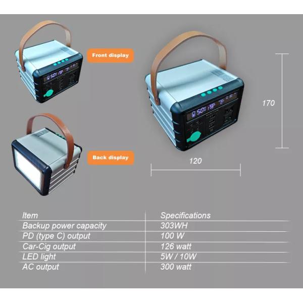 электростанция 300w на открытом воздухе поставки солнечной энергии 303Wh многофункциональная портативная для располагаться лагерем