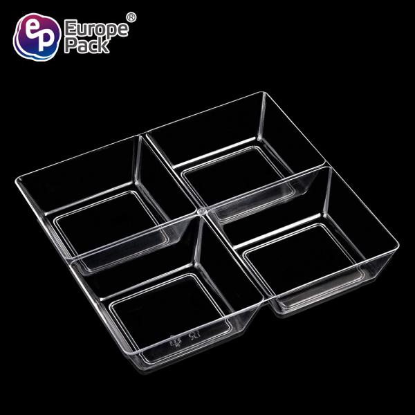 Shantou supplier plastic 4 compartment disposable food tray for sale
