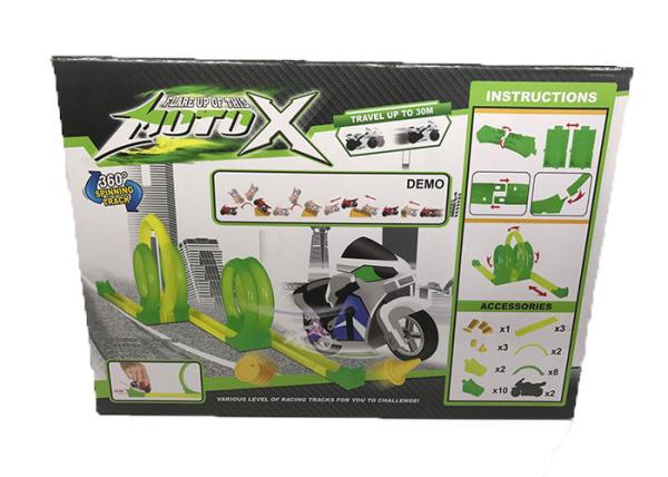2 Mini Motocycle Kids Race Track Set With 360 Degree Spinning Top Speed