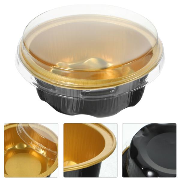 Metal Baking Molds 100pcs Mini Cake Pans With Lids Aluminum Foil Ramekin Mold Baking Cups For Individual Cake