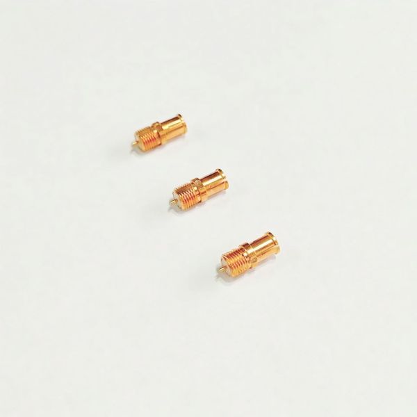 SMP RF Coaxial Connector Female Bulkhead Mount 50Ω Impedance DC-18GHz Gold-Plated Brass SMP-KYD4