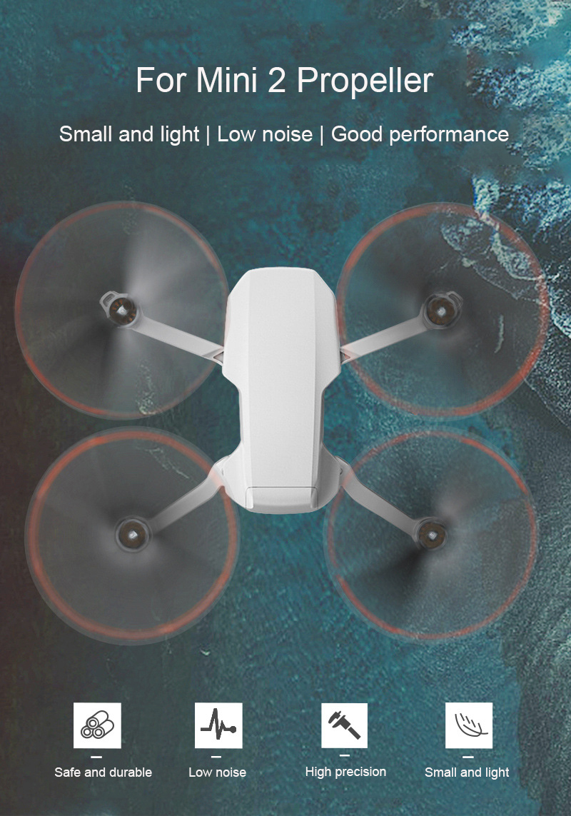 Original For Dji Mavic Mini 2 Propellers Orange 2/4k Se Blades 4726f Wing Accessories