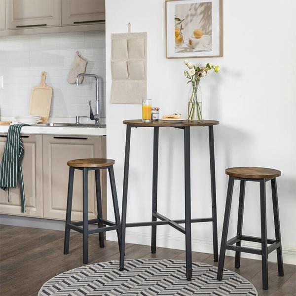 Round Bar Stool Set, Set of 2 Bar Stools, Industrial Bar Chair, Small Bar Stools, Kitchen Furniture, ULBC32X