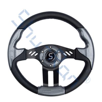 Aperto da fibra do carbono do aviador 5 do carrinho de golfe/volante preto dos raios