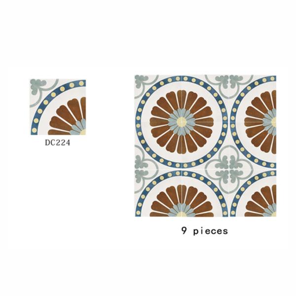 Brown Blue 20x20cm Ceramic Rustic Tile for Kitchen Floor