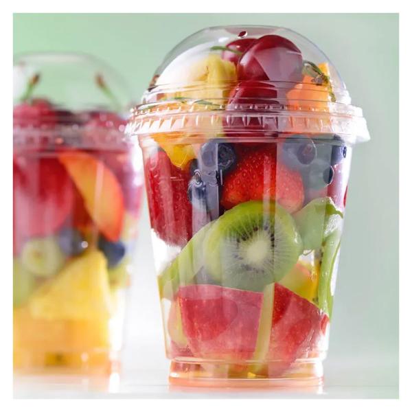 Custom PET PLA Plastic Cups With Lids Bubble Tea Beverage Espresso Disposable Eco Friendly