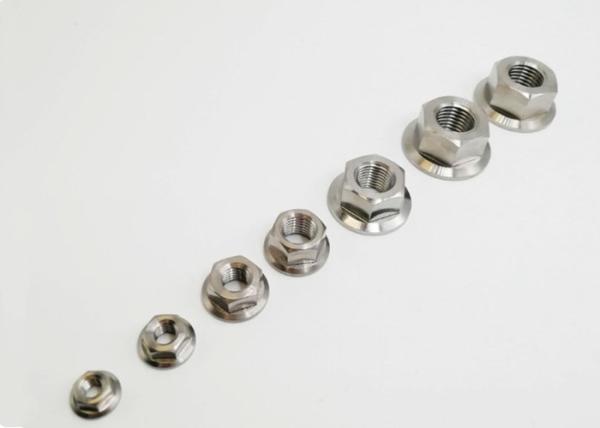 Gr1 Gr2 Titanium Hex Flange Nut Fastener For Off Road Automobile Motorcycle