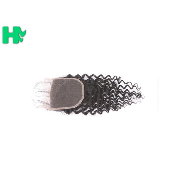 100% Human Hair Closure Deep Wave , Natural Black Brazilian Lace Closure