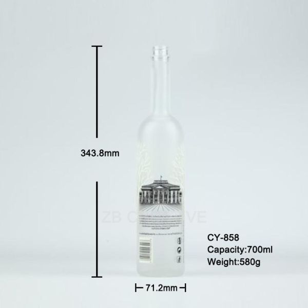 700ml Screw Top Vodka Personalised Bottle 580g Glass Alcohol Bottles CY-858
