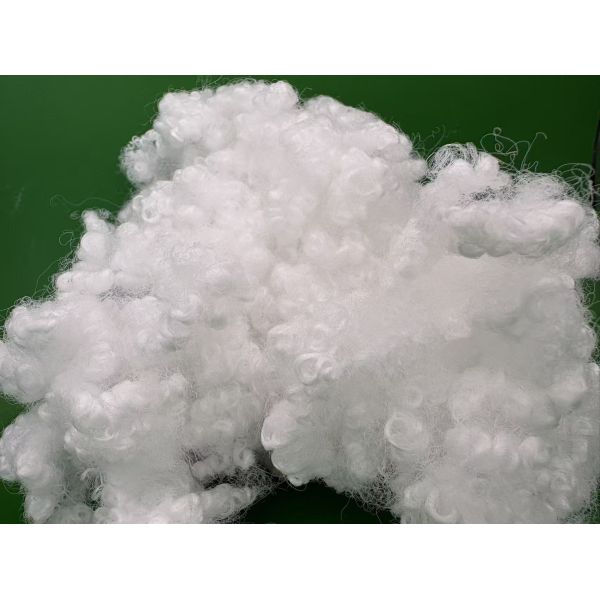 Virgin White 15D 64mm Hollow Conjugated Siliconized Polyester Staple Fiber High Resilience for Sofa Back Filling