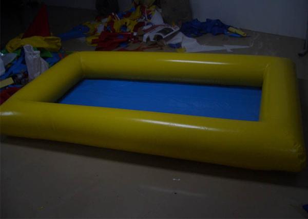 Rectangular Yellow / Blue Inflatable Above Ground Pools , Inflatable Family Pool For Backyard